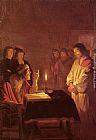 Gerrit Van Honthorst Canvas Paintings - Christ before the High Priest